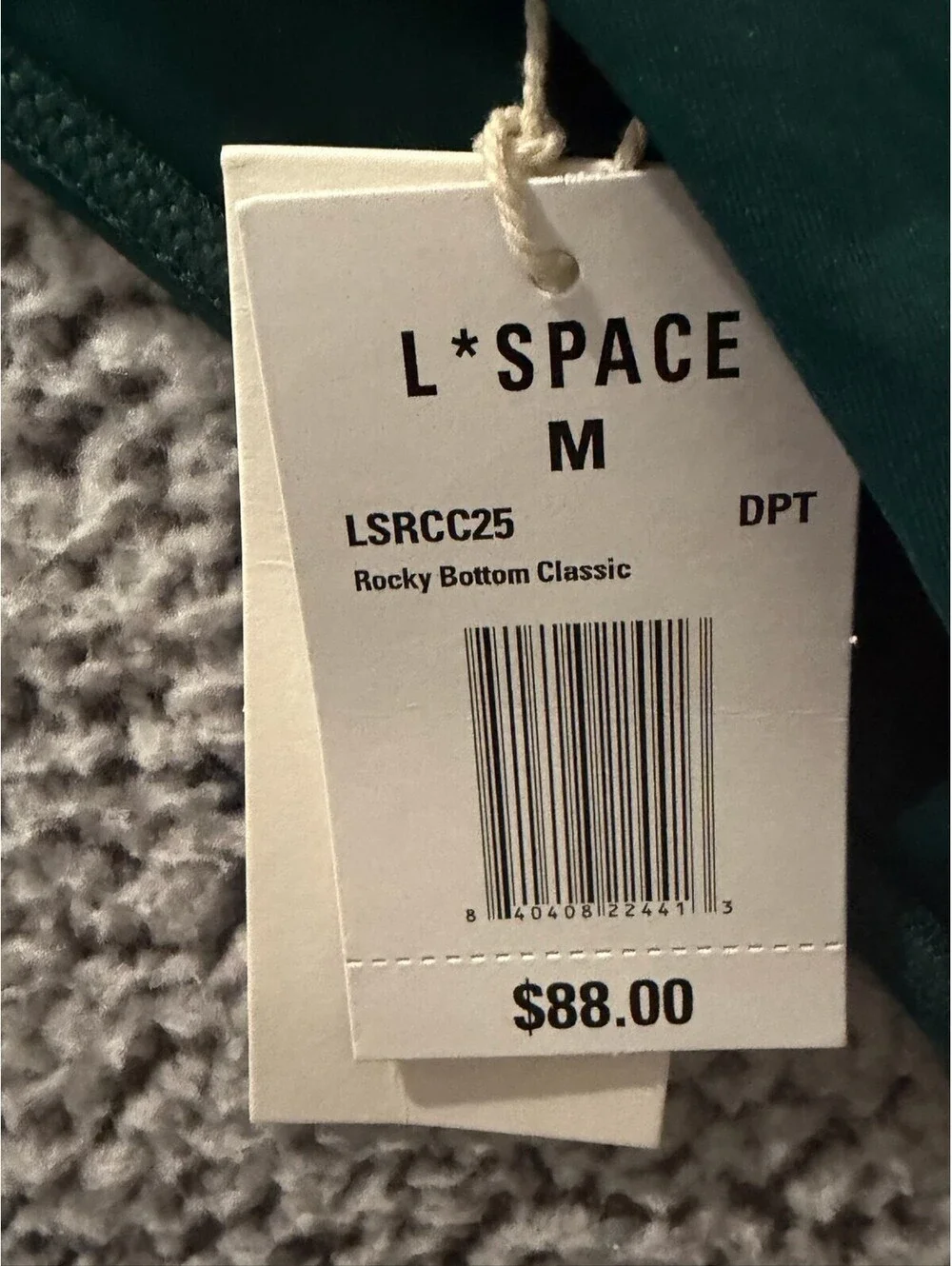 L*Space Rocky Bottom Classic Bikini Bottom Deep Teal Medium NWT $88